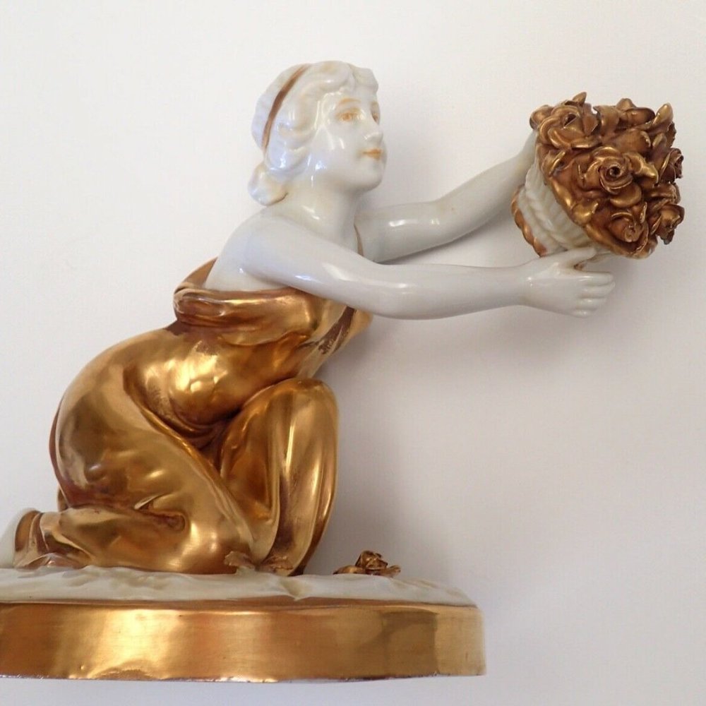 Oldest Volkstedt mythological figurine, porcelain. 1880-1910, Saxony, Germany
